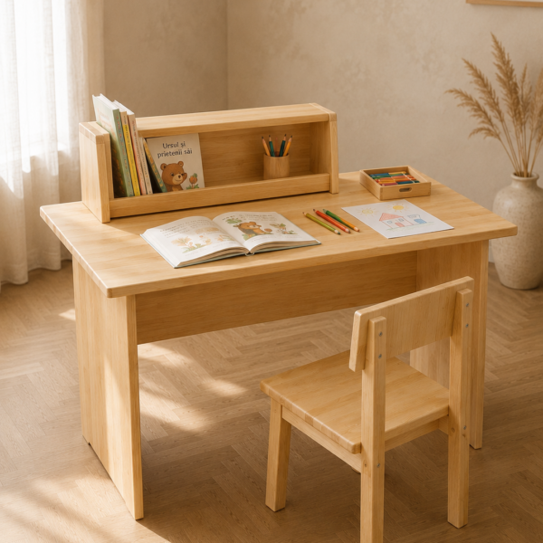 Birou Montessori cu Mini-Bibliotecă — MCO Woodcraft